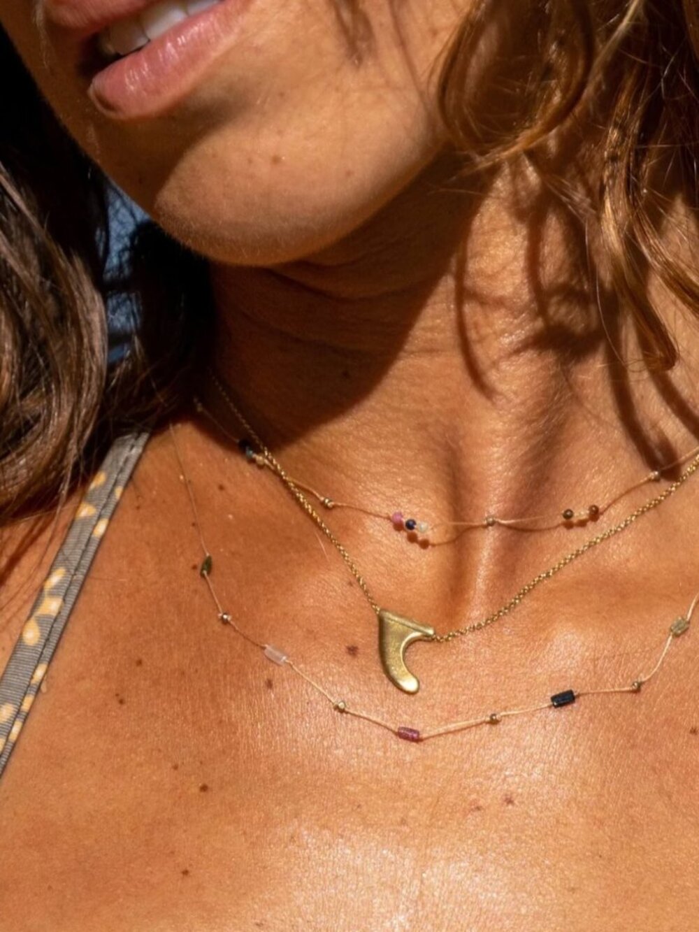 Gold Vermeil SINGLE FIN Necklace Surf Charm - 18”